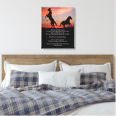 Apache Wedding Seging Arabian Pferde Silhouette Leinwanddruck (Insitu (Schlafzimmer))