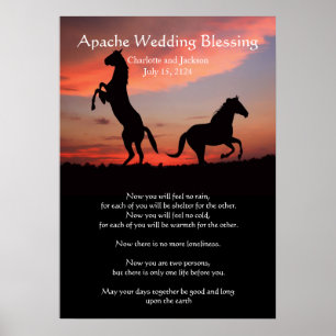 Apache Wedding Seging Arabian Pferde Silhouette Poster