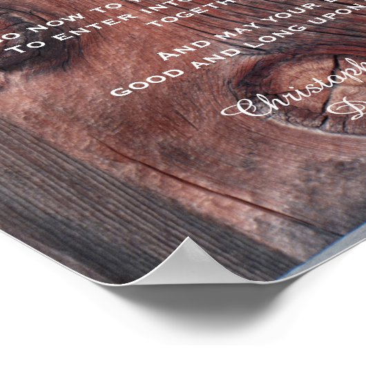 Apache Wedding Seging Rustic Red Barn, Name Poster (Ecke)