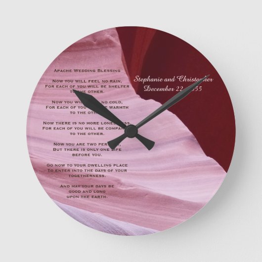 Apache Wedding Sessing Canyon Foto Clock Custom Runde Wanduhr (Vorderseite)