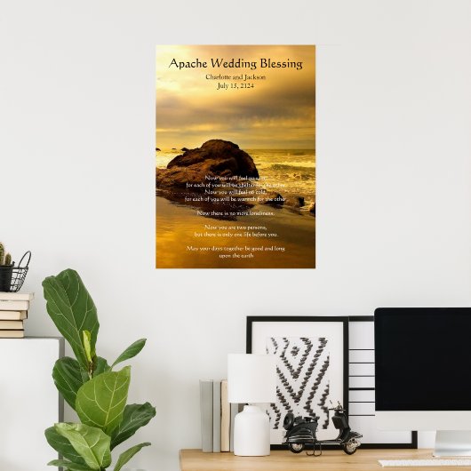 Apache Wedding Sessing Gold Ocean Rock Poster (Heimbüro)