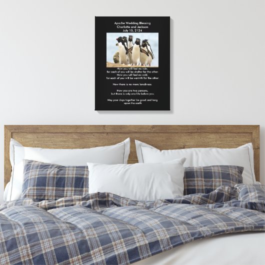 Apache Wedding Sessing Pinguine Leinwanddruck (Insitu (Schlafzimmer))
