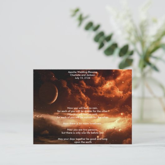 Apache Wedding Sessing Universe Postkarte (Stehend Vorderseite)