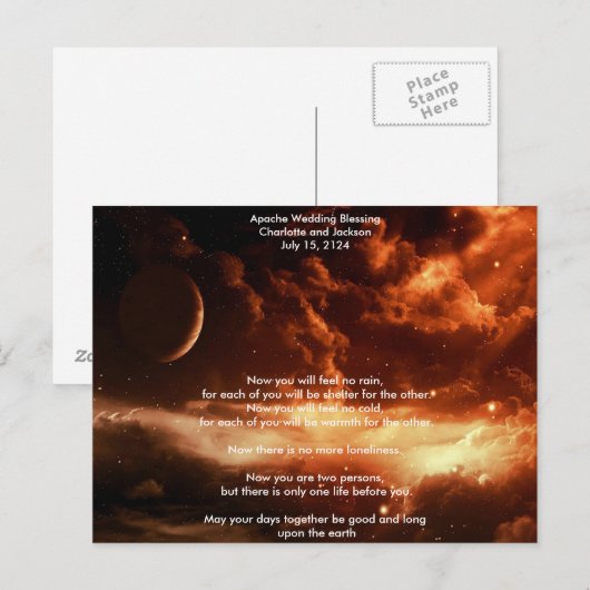 Apache Wedding Sessing Universe Postkarte (Vorne/Hinten)