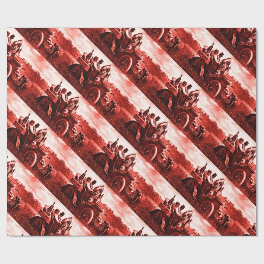 APACHES UND GERONIMO FAHREN MIT EINEM KRAFTWAGEN GESCHENKPAPIER (Flach)