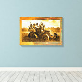 APACHES UND GERONIMO FAHREN MIT EINEM KRAFTWAGEN LEINWANDDRUCK (Insitu (Holzboden))