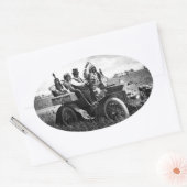 APACHES UND GERONIMO FAHREN MIT EINEM KRAFTWAGEN OVALER AUFKLEBER (Umschlag)