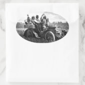 APACHES UND GERONIMO FAHREN MIT EINEM KRAFTWAGEN OVALER AUFKLEBER (Tasche)