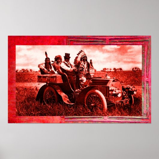 APACHES UND GERONIMO FAHREN MIT EINEM KRAFTWAGEN POSTER (Vorne)