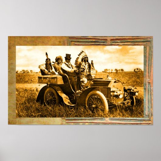 APACHES UND GERONIMO FAHREN MIT EINEM KRAFTWAGEN POSTER (Vorne)