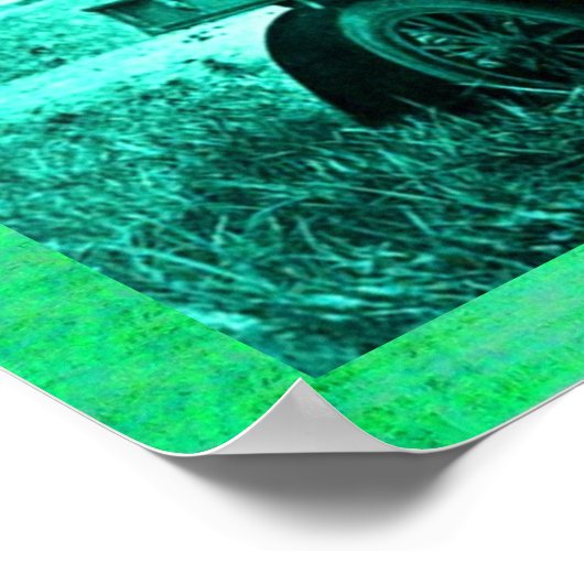 APACHES UND GERONIMO FAHREN MIT EINEM KRAFTWAGEN POSTER (Ecke)