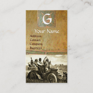 APACHES UND GERONIMO MIT EINEM MOTORAUTO, Monogram Visitenkarte
