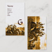 APACHES UND GERONIMO MIT EINEM MOTORAUTO, Monogram Visitenkarte (Vorne/Hinten)