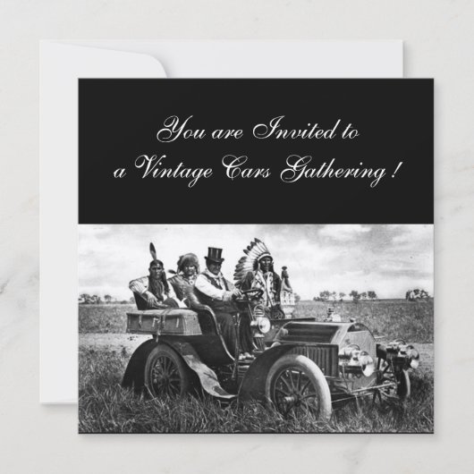 APACHES UND GERONIMO MIT KRAFTFAHRZEUG, Champagner Einladung (Vorderseite)