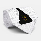 APAL: Mit Monogramm schwarze Katze Krawatte (Gerollt)