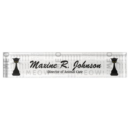 APAL: Schwarze Katzemeow-Gewohnheit Namensplakette (Vorderseite)