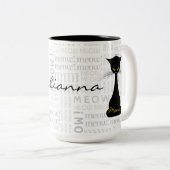 APAL: Schwarze Katzemeow-Gewohnheit Zweifarbige Tasse (VorderseiteRechts)