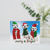 APAL - WeihnachtsDalmatiner-Hunde Feiertagspostkarte (Stehend Vorderseite)