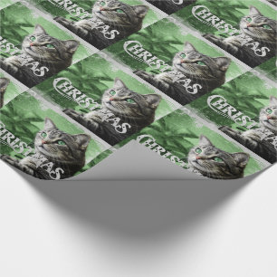 APAL - Weihnachtssilberne Tabby-Katze Geschenkpapier