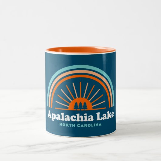 Apalachia Lake North Carolina Rainbow Zweifarbige Tasse (Mittel)