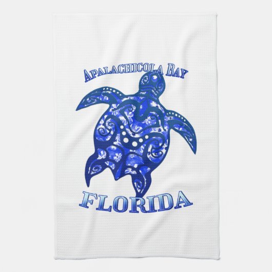 Apalachicola Bay Florida Vacation Tribal Turtle Geschirrtuch (Vertikal)