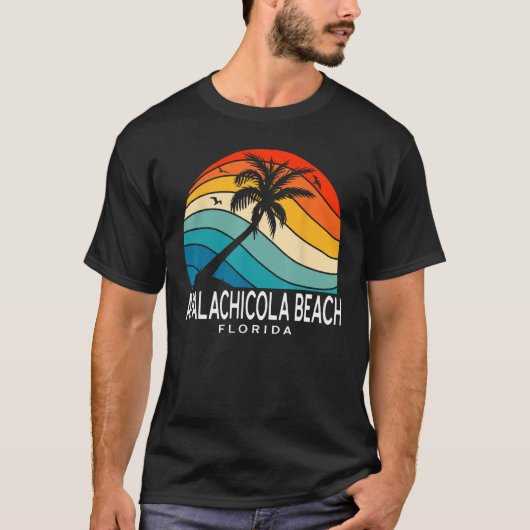 Apalachicola Beach Florida Beach Palm Tree Souveni T-Shirt (Vorderseite)