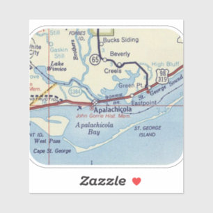 Apalachicola FL Vintage Karte Aufkleber