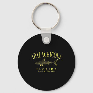 Apalachicola Florida Hai vintage gelbe Kunst Schlüsselanhänger