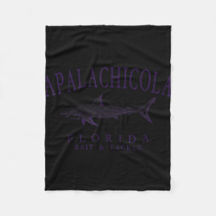 Apalachicola Florida Hai Vintage Pflaume Kunst Fleecedecke