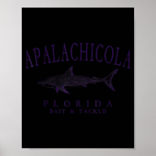 Apalachicola Florida Hai vintage Pflaume Kunst Poster