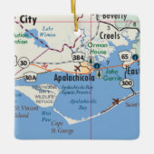 Apalachicola Florida Karte Keramikornament (Vorderseite)