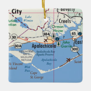Apalachicola Florida Karte Keramikornament