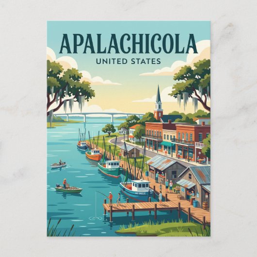 Apalachicola Florida Postkarte (Vorderseite)