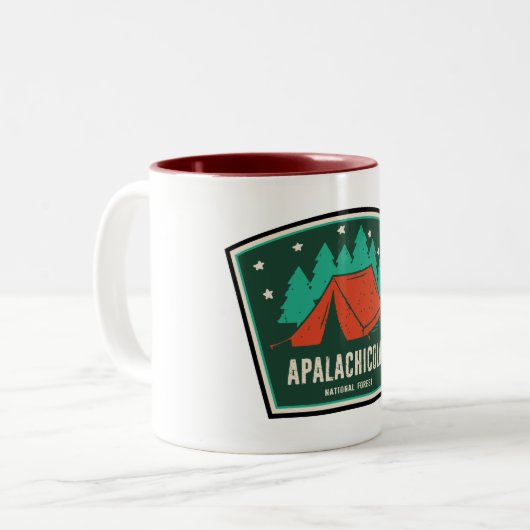 Apalachicola National Forest Camping Zweifarbige Tasse (Vorderseite Links)