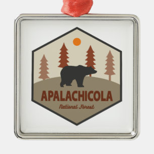 Apalachicola National Forest Florida Bear Ornament Aus Metall