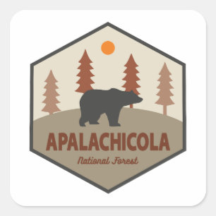 Apalachicola National Forest Florida Bear Quadratischer Aufkleber