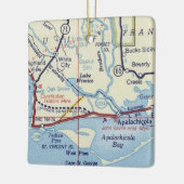 Apalachicola Vintage Karte Keramikornament (Links)