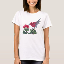 Apapane & Lehua Blossom Hawaii Nature illustration T-Shirt