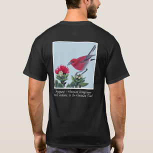 Apapane und Lehua-Blüte Hawaii-Naturillustration T-Shirt