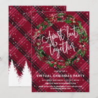 Apart but Together Floral Wreath Flanell Weihnacht