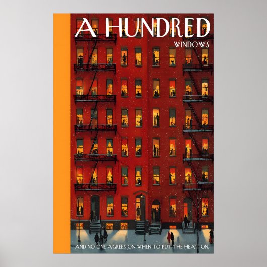 Apartment Building Poster  Lit Windows, Winter (Vorne)