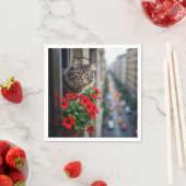 Apartment Tabby Cat in Window Serviette (Beispiel)