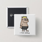 Apathetischer Cartoon Typ Button (Vorne & Hinten)