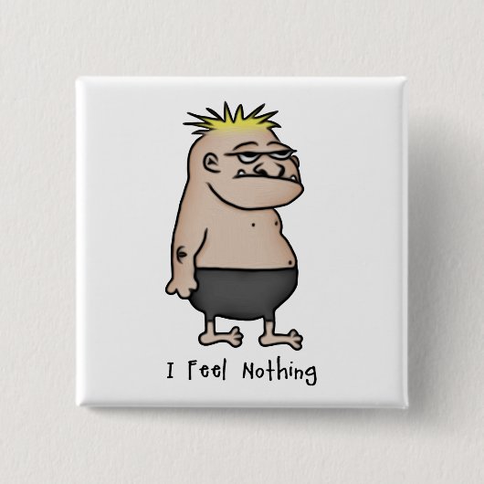 Apathetischer Cartoon Typ Button (Vorderseite)