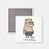 Apathetischer Cartoon Typ Magnet (Vorderseite/Rückseite)