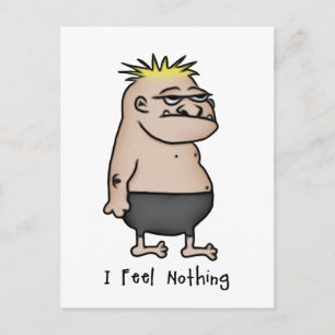 Apathetischer Cartoon Typ Postkarte