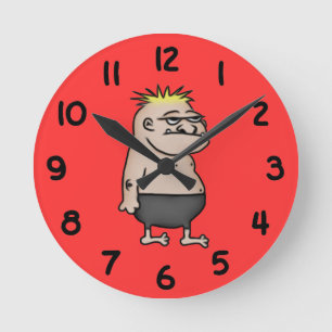 Apathetischer Cartoon Typ Runde Wanduhr