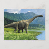 Apatosaurus am See Postcard Brontosaurus Postkarte (Vorderseite)