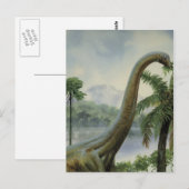 Apatosaurus (Brontosaurus) essen Illustration Postkarte (Vorne/Hinten)