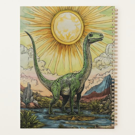 Apatosaurus Dinosaurier Illustration Planer (Rückseite)